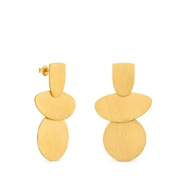 [FHJT01901] Venus Triple Oval Golden Earrings